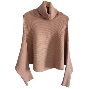 Mystree Blush Pink Ribbed Knit Shrug Cowl Neck Sweater Size Large New with Tags